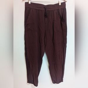 Splendid Brown/Red Cropped Loose Fit Drawstring Pant Size XL